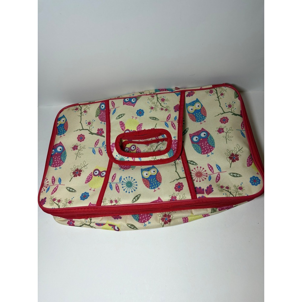 Insulated Casserole 2Layer Carrier Owl Floral Print Thermal Potluck Tote Unused